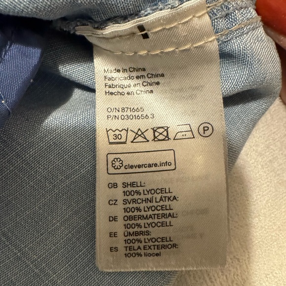 H&M Denim Chambray Midi Button Down Shirt Dress size 12 - Picture 9 of 11